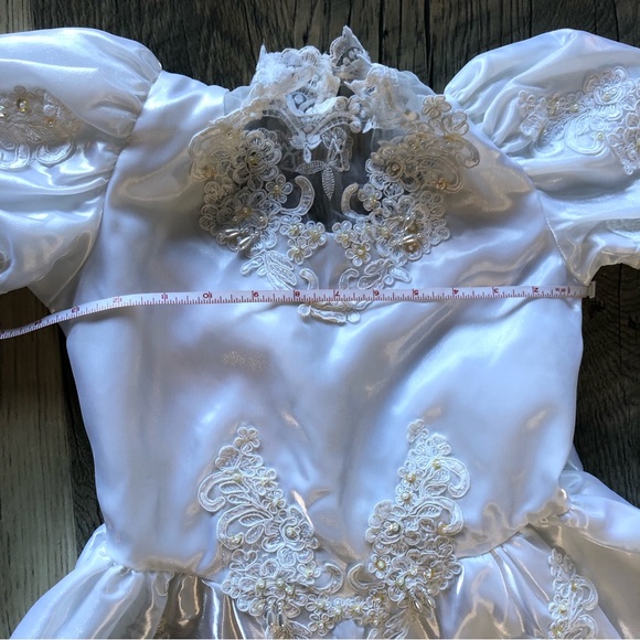 Puffy Short Sleeves Embroidered Girls Dress 7/8 - Picture 10 of 14